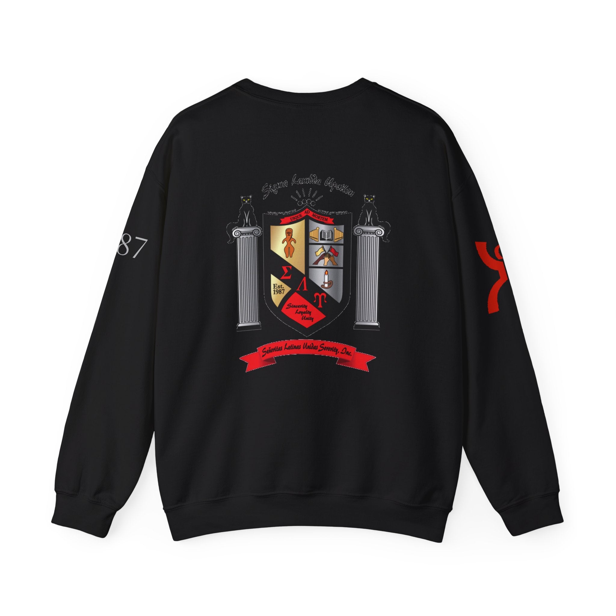 Sigma Lambda Upsilon Crest Sweatshirt | Greek Letters 1987 Fraternity Apparel