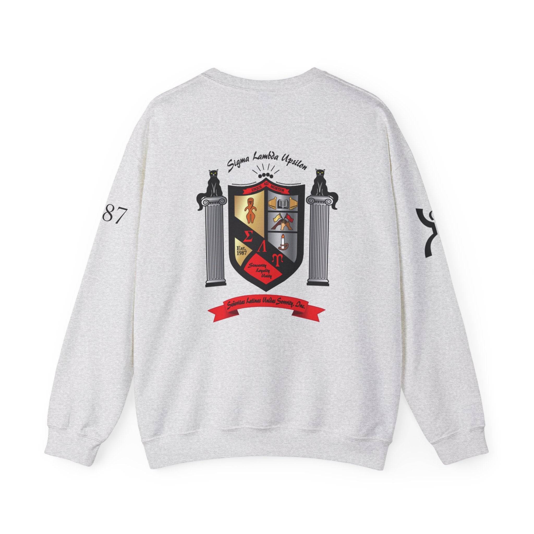 Sigma Lambda Upsilon Crest Sweatshirt | Greek Letters 1987 Fraternity Apparel