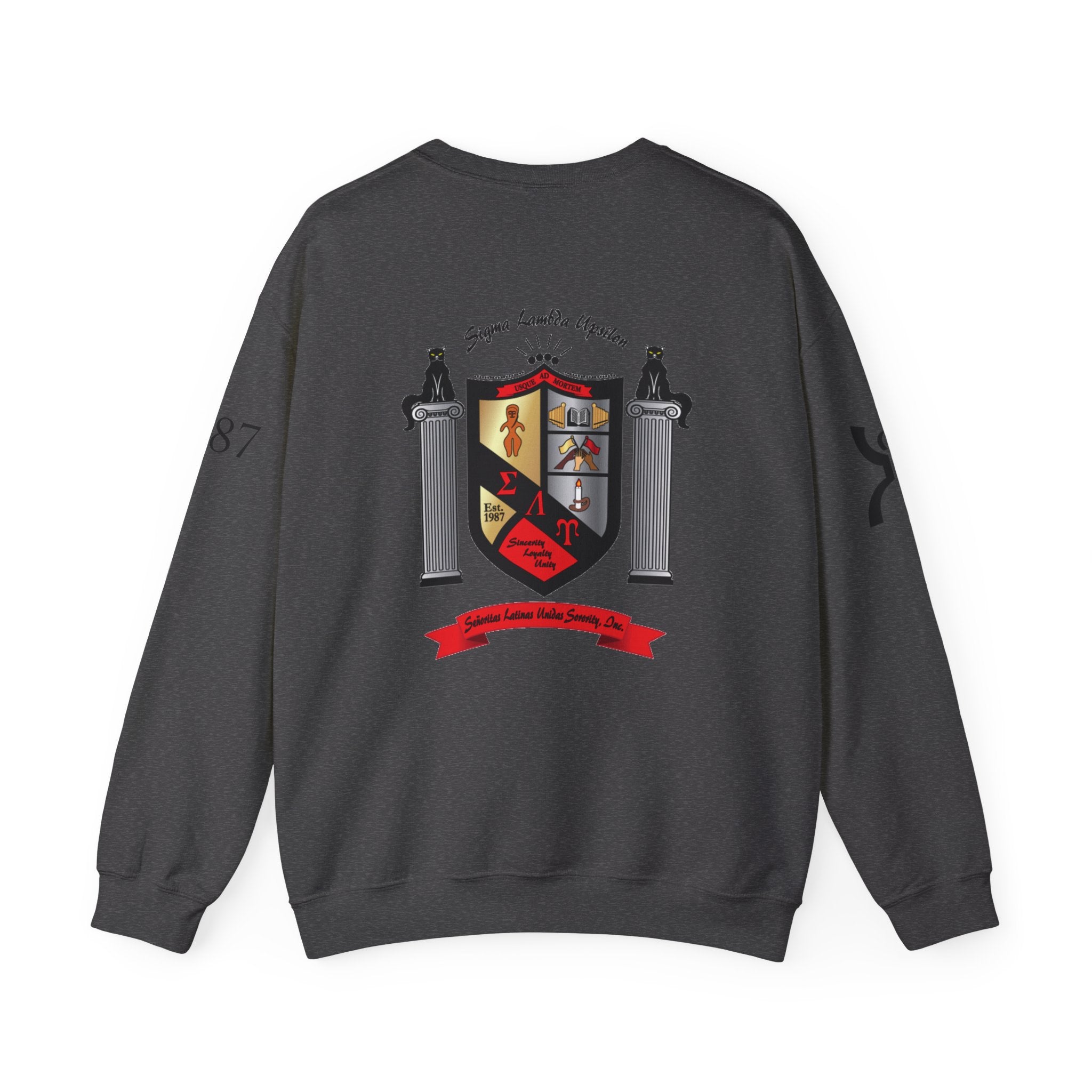 Sigma Lambda Upsilon Crest Sweatshirt | Greek Letters 1987 Fraternity Apparel
