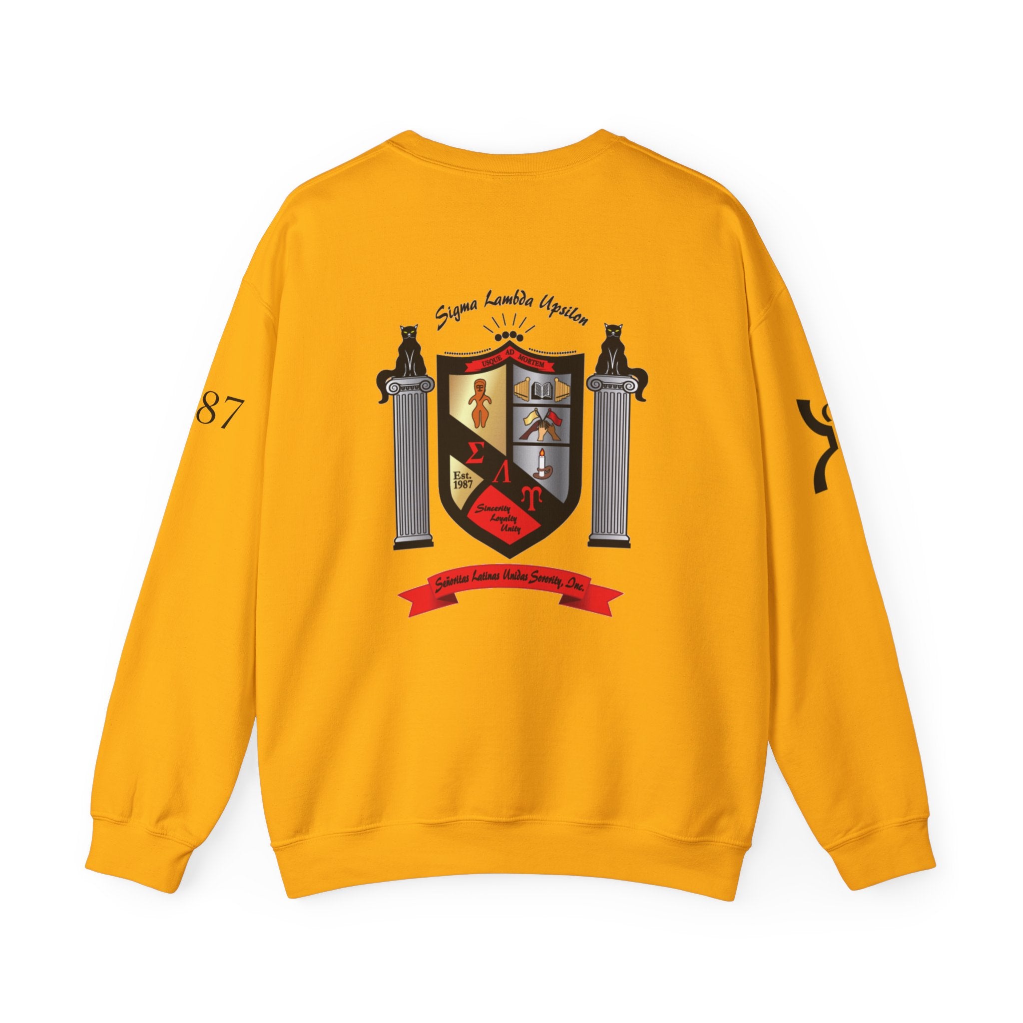 Sigma Lambda Upsilon Crest Sweatshirt | Greek Letters 1987 Fraternity Apparel