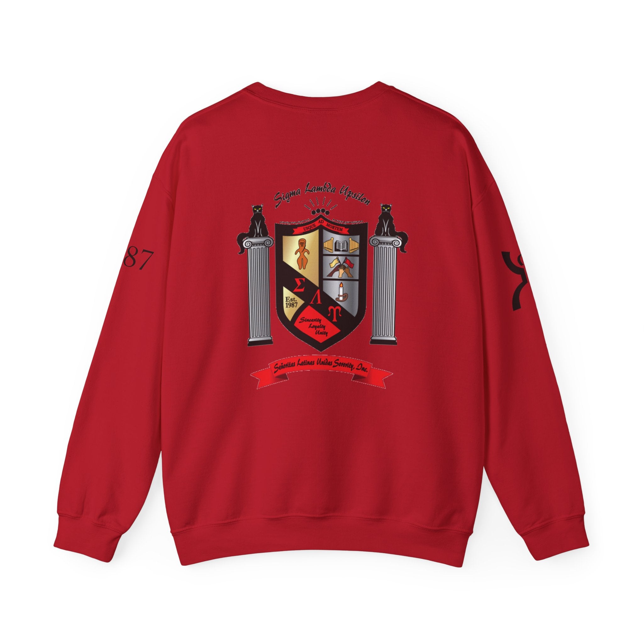 Sigma Lambda Upsilon Crest Sweatshirt | Greek Letters 1987 Fraternity Apparel