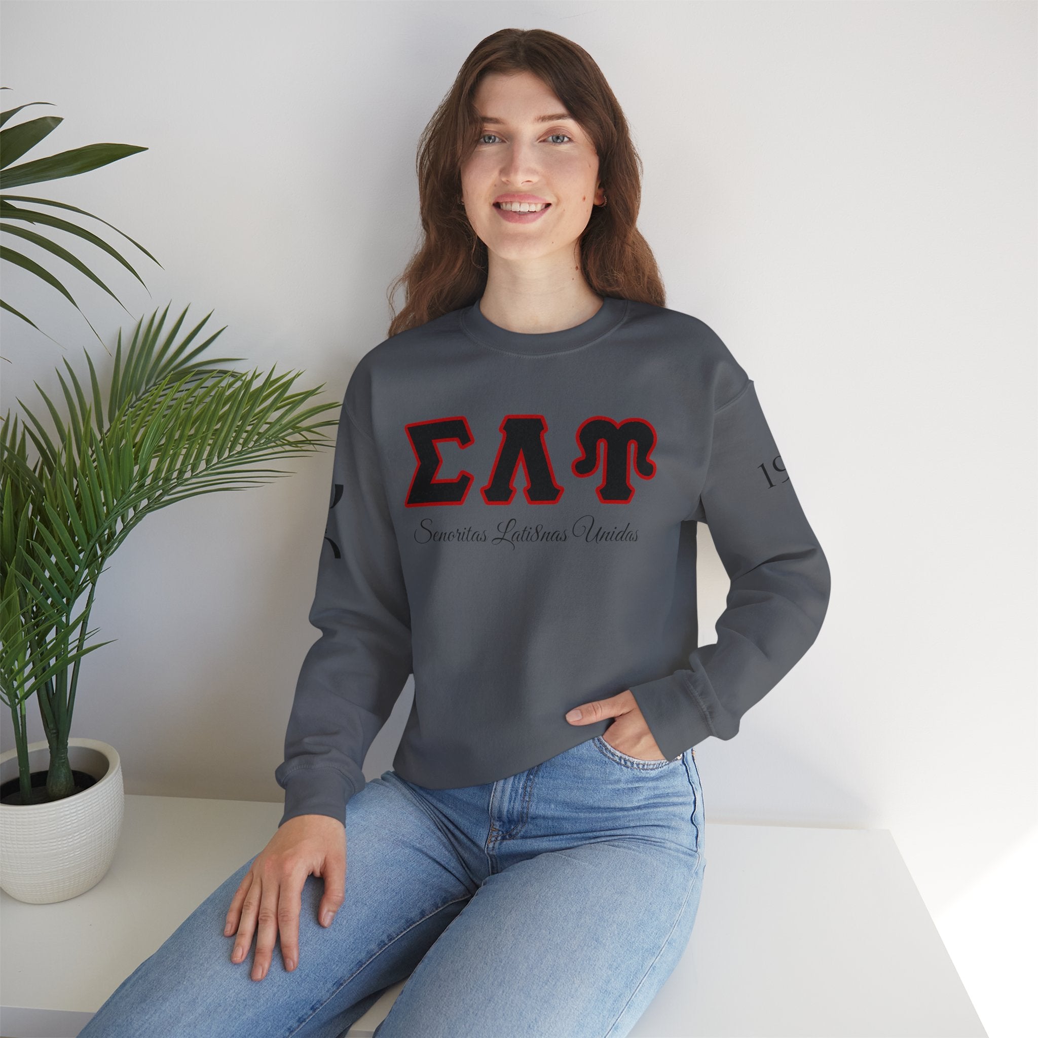 Sigma Lambda Upsilon Crest Sweatshirt | Greek Letters 1987 Fraternity Apparel