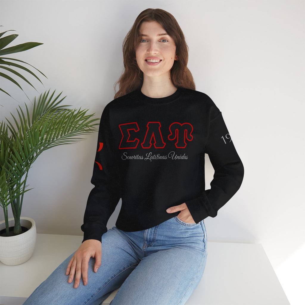 Sigma Lambda Upsilon Crest Sweatshirt | Greek Letters 1987 Fraternity Apparel